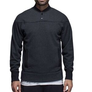 Lululemon Revolve Henley Men's Small
Heathered Black Fleece Athleisure Pullover